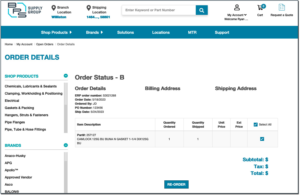 Claim RFQ Step 2