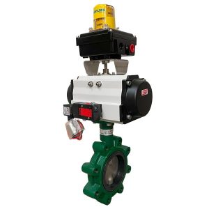 Butterfly valve with actuation